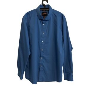 Egara Mens 18 34/35 Button Down Shirt Classic Practical Luxury Career Office